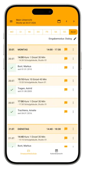 Musikschul-App Unterricht