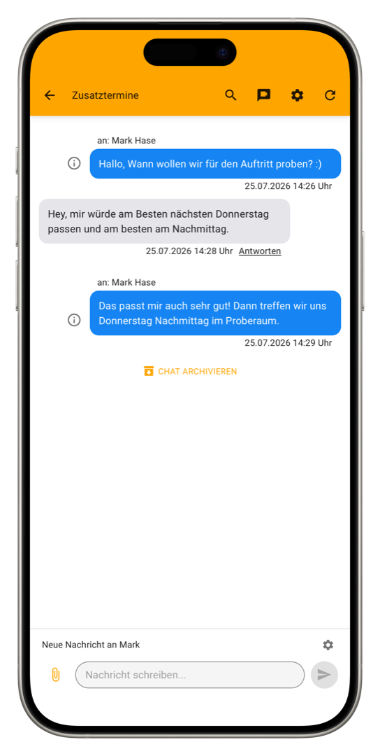 Musikschul-App Chat