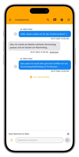 Musikschul-App Chat