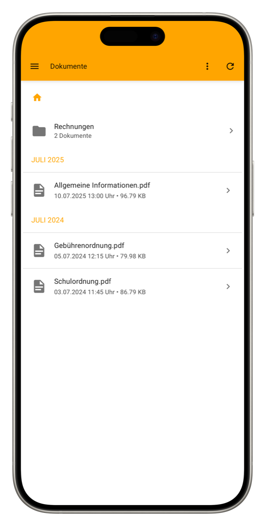 Musikschul-App Dokumente