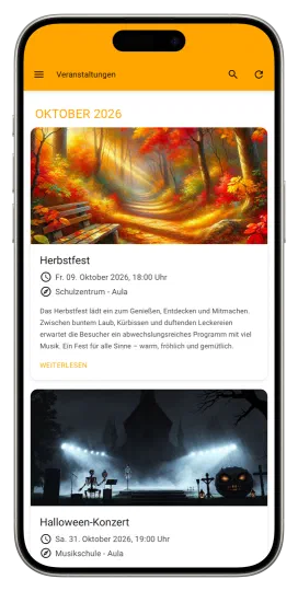 Musikschul-App Veranstaltungen