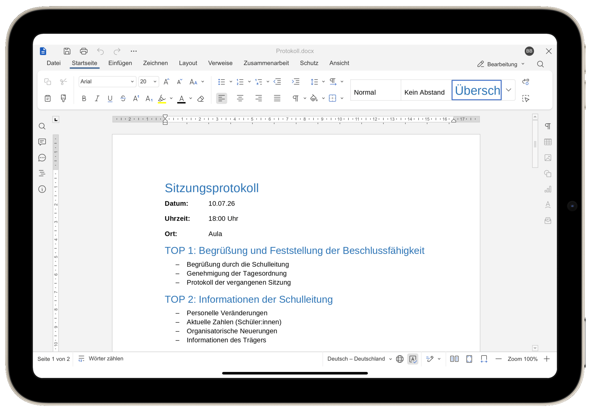 Euro-Office in der App