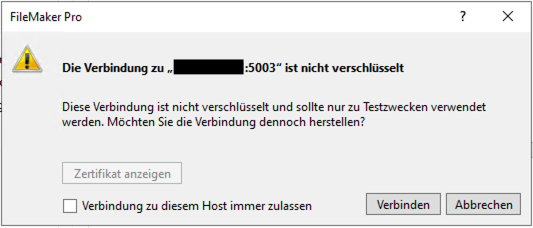 Meldung Verbindung nicht verschlüsselt