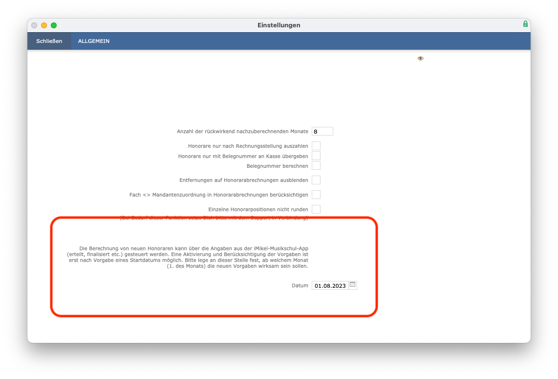 imikel_honorare_einstellungen_allgemein_app