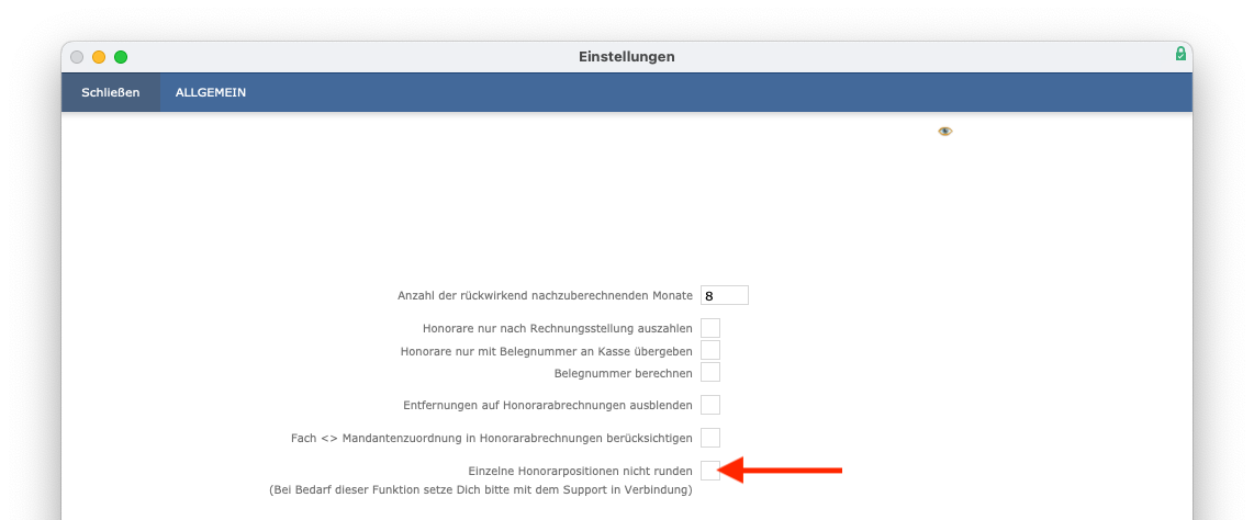 imikel_honorare_einstellungen_allgemein_runden