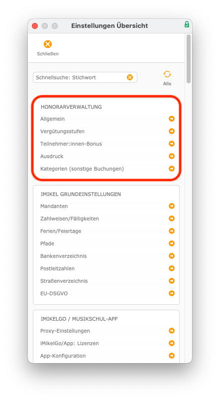imikel_honorare_einstellungen_uebersicht