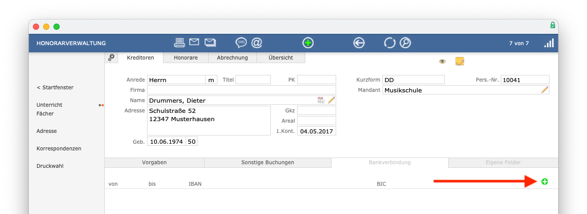 imikel_honorar_kreditoren_bankverbindung_hinzufuegen