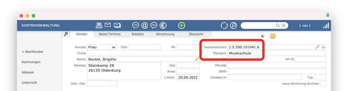 kontenverwaltung_mandant_kassenzeichen