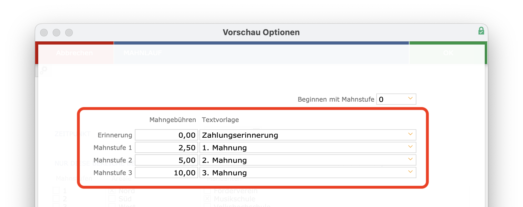 imikel_buchhaltung_mahnlaeufe_vorschauoptionen_einstellungen_mahnstufen