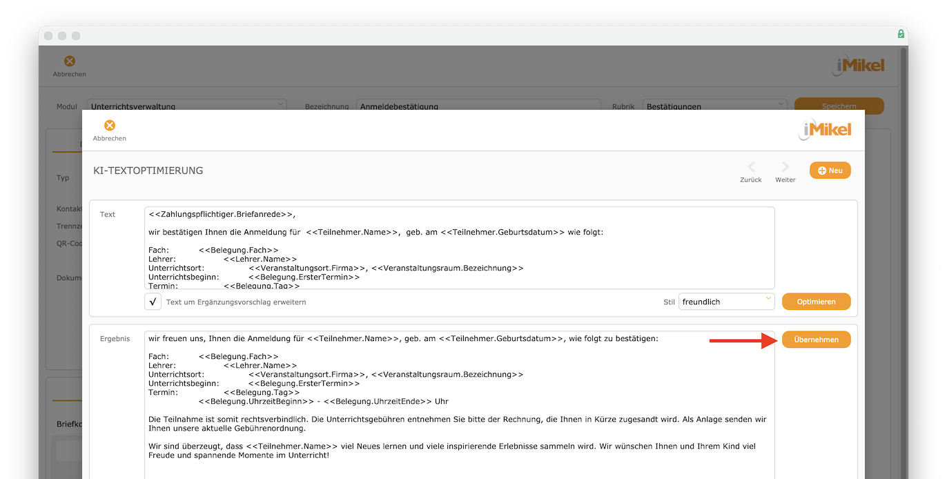 imikel_korrespondenzen_vorlagen_bearbeiten_textoptimierung_uebernehmen