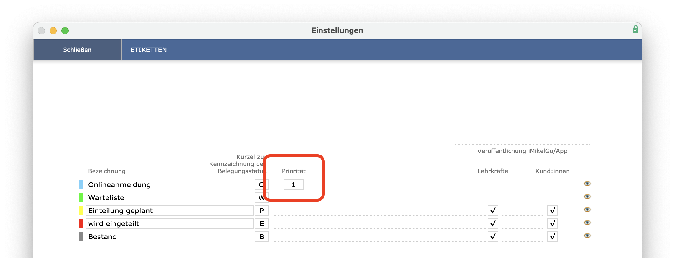 imikel_unterricht_einstellungen_etiketten_prioritaet