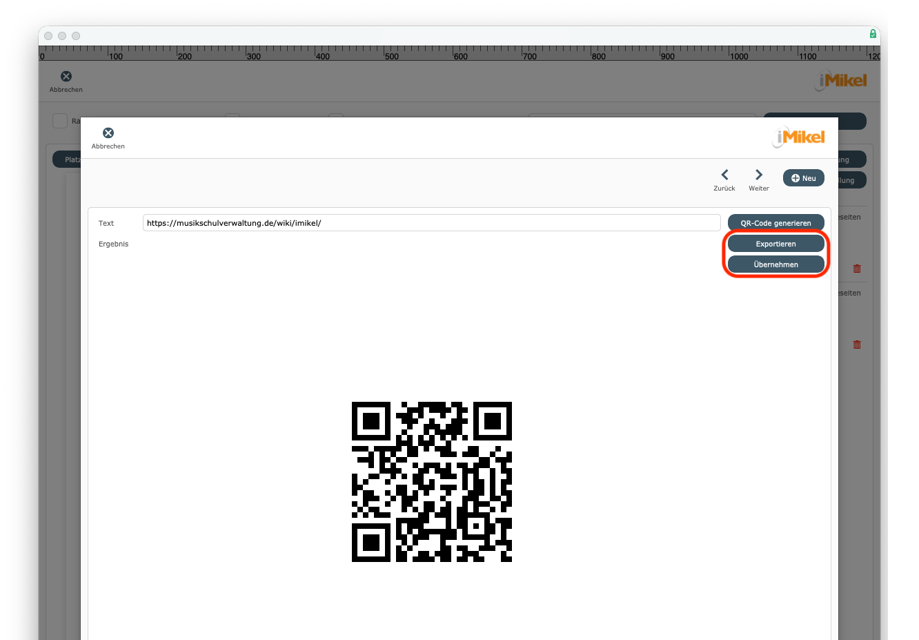 imikel_korrespondenzen_briefpapier_bearbeiten_qr_code_erstellung_exportieren_uebernehmen