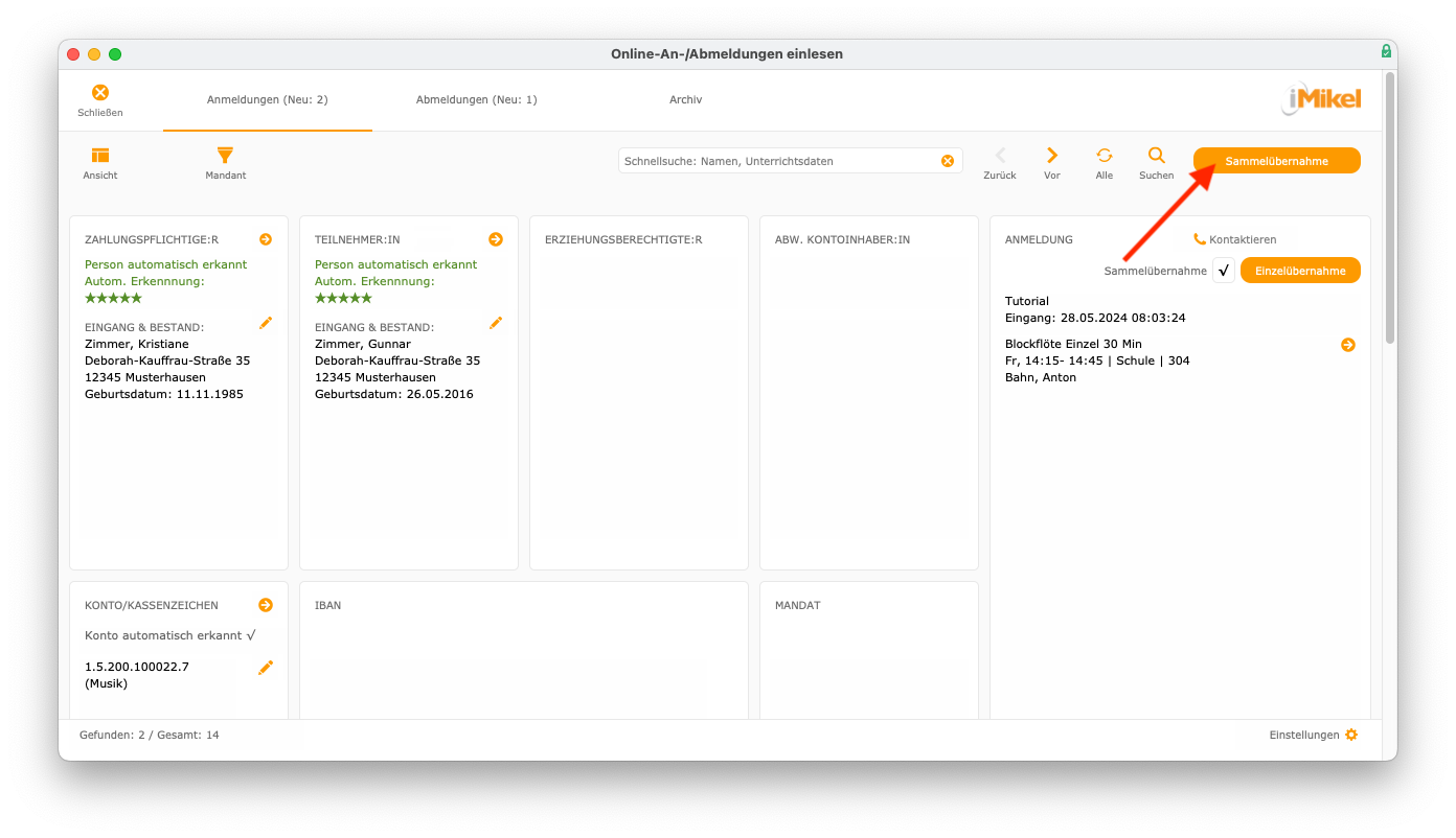 imikel_onlineanmeldung_eingang_sammeluebernahme_starten