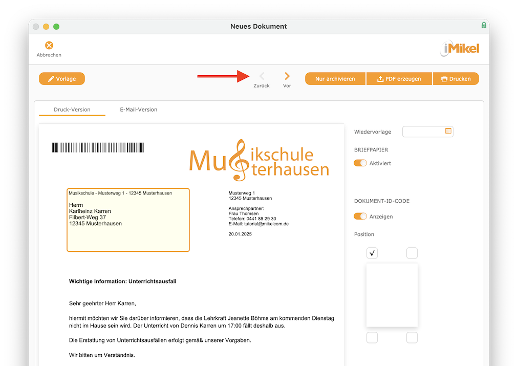 imikel_unterricht_serienbrief_voransicht_blaettern
