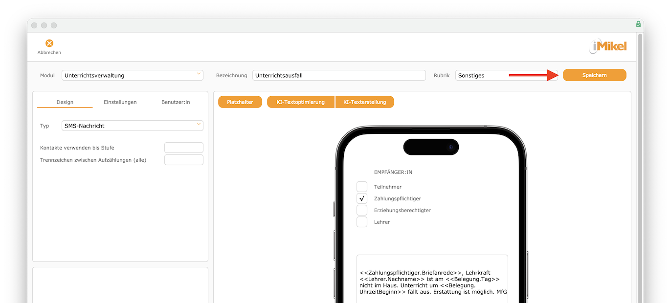 imikel_korrespondenzen_vorlagen_bearbeiten_sms_vorlage_speichern