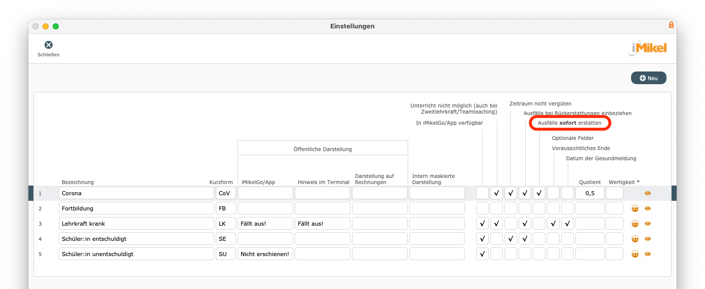 imikel_personal_einstellungen_abwesenheiten_kategorien_ausfaelle_sofort_erstatten