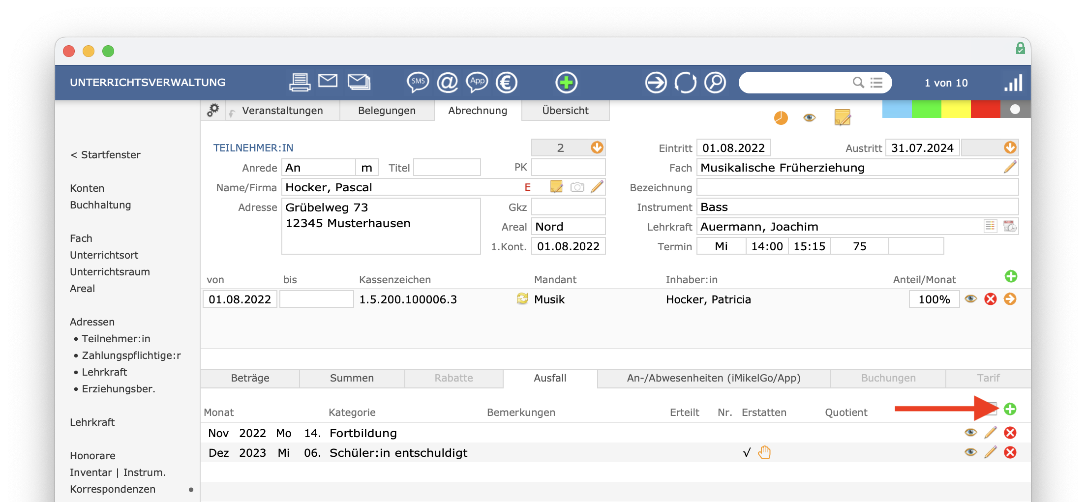 imikel_unterricht_abrechnung_ausfall_hinzufuegen