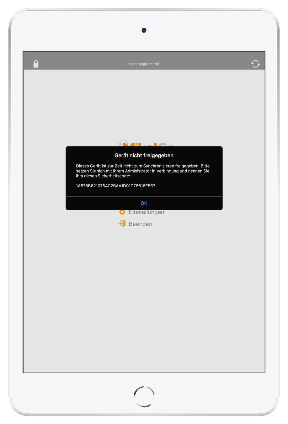 ipad_imikelgo_geraet_nicht_freigegeben